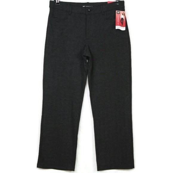 Lee Comfort Fit Pants Straight Gray Knit‎ Stretch 16 Short 16 x 30 - Picture 1 of 12
